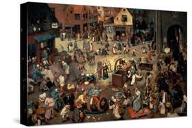 Fight Between Carnival and Lent, 1559-Pieter Bruegel the Elder-Stretched Canvas