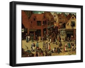 Fight Between Carnival and Lent, Detail, 1559-Pieter Bruegel the Elder-Framed Giclee Print