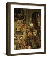 Fight Between Carnival and Lent, Detail-Pieter Bruegel the Elder-Framed Giclee Print