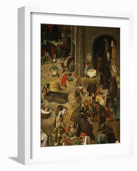 Fight Between Carnival and Lent, Detail-Pieter Bruegel the Elder-Framed Giclee Print