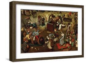 Fight Between Carnival and Lent, Detail-Pieter Bruegel the Elder-Framed Giclee Print