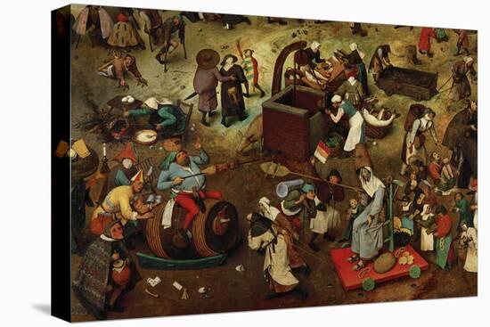 Fight Between Carnival and Lent, Detail-Pieter Bruegel the Elder-Stretched Canvas