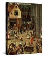 Fight Between Carnival and Lent-Pieter Bruegel the Elder-Stretched Canvas