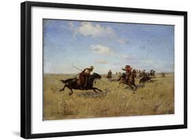 Fight Between Dnieper Cossacks and Tatars, 1892-Sergei Ivanovich Vasilkovsky-Framed Giclee Print