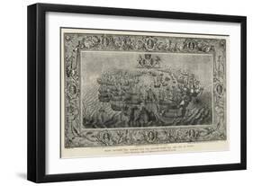 Fight Between the Armada and the English Fleet Off the Isle of Wight, 1739-John Pine-Framed Giclee Print
