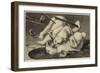 Fight Between Two Polar Bears-null-Framed Giclee Print