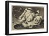 Fight Between Two Polar Bears-null-Framed Giclee Print