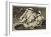 Fight Between Two Polar Bears-null-Framed Giclee Print