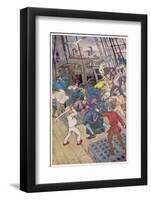 Fight Breaks out on Board the Pirate Ship-Alice B. Woodward-Framed Photographic Print