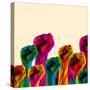 Fight for Human Rights. Modern Art Collage in Pop-Art Style. Contemporary Minimalistic Artwork in N-master1305-Stretched Canvas