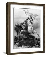 Fight for the Standard - Sergeant Ewart Capturing the Eagle of the French 45th Regiment at Waterloo-Richard Ansdell-Framed Giclee Print