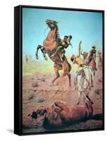 Fight For the Water Hole-Charles Schreyvogel-Framed Stretched Canvas