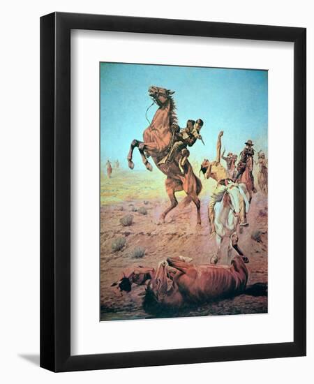 Fight For the Water Hole-Charles Schreyvogel-Framed Giclee Print