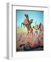 Fight For the Water Hole-Charles Schreyvogel-Framed Giclee Print