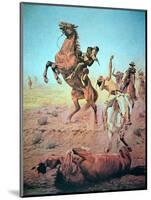 Fight For the Water Hole-Charles Schreyvogel-Mounted Giclee Print