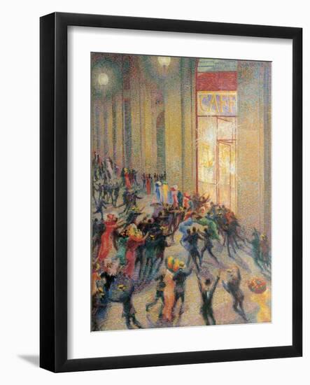Fight in the Arcade-Umberto Boccioni-Framed Art Print