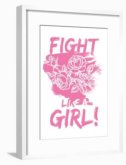 Fight Like A Girl! - Pink-null-Framed Poster