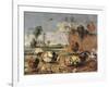 Fight of Cocks-Frans Snyders-Framed Art Print