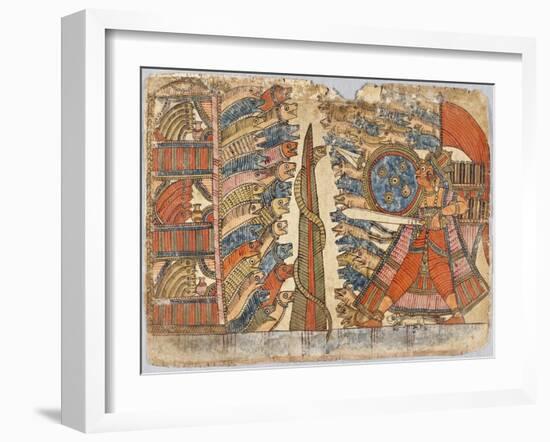 Fight of the Mongoose and the Serpent Armies from the 'Story of Babhruvahana', c.1850-Indian School-Framed Giclee Print