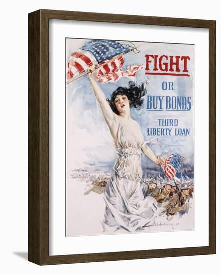 Fight or Buy Bonds-Howard Chandler Christy-Framed Giclee Print