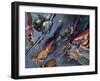 Fight over Westminster-null-Framed Art Print