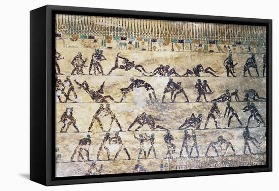 Fight Scenes, Kethi Tomb, Beni Hasan Necropolis, Egypt-null-Framed Stretched Canvas