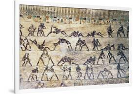 Fight Scenes, Kethi Tomb, Beni Hasan Necropolis, Egypt-null-Framed Giclee Print