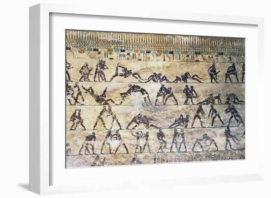 Fight Scenes, Kethi Tomb, Beni Hasan Necropolis, Egypt-null-Framed Giclee Print