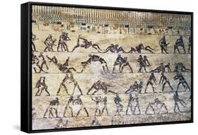 Fight Scenes, Kethi Tomb, Beni Hasan Necropolis, Egypt-null-Framed Stretched Canvas