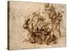 Fight Study for the 'Cascina Battle', 1504-Michelangelo Buonarroti-Stretched Canvas