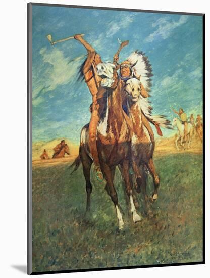 Fight to the Finish-Charles Schreyvogel-Mounted Giclee Print