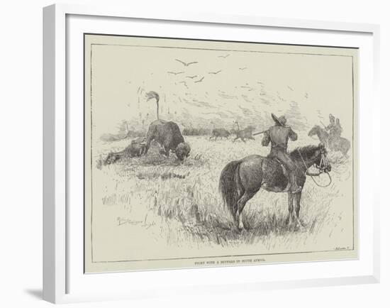 Fight with a Buffalo in South Africa-Henry Charles Seppings Wright-Framed Giclee Print