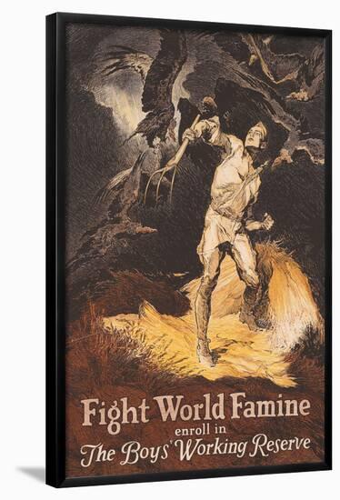 Fight World Famine Enroll in the Boys Working Reserve WWI War Propaganda Art Print Poster-null-Framed Poster