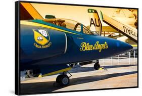 Fighter - Blue Angels - Aircraft carrier - pier - Manhattan - New York - United States-Philippe Hugonnard-Framed Stretched Canvas