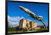 Fighter Jet and Bombed Building at the Karlovac War Memorial, Karlovac, Croatia-Russ Bishop-Framed Photographic Print