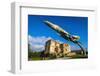 Fighter Jet and Bombed Building at the Karlovac War Memorial, Karlovac, Croatia-Russ Bishop-Framed Photographic Print