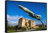 Fighter Jet and Bombed Building at the Karlovac War Memorial, Karlovac, Croatia-Russ Bishop-Framed Stretched Canvas