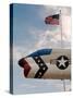 Fighter Jet and Flag along US Highway 50, Fallon, Nevada, USA-Scott T. Smith-Stretched Canvas