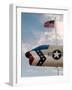 Fighter Jet and Flag along US Highway 50, Fallon, Nevada, USA-Scott T. Smith-Framed Photographic Print