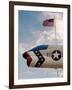 Fighter Jet and Flag along US Highway 50, Fallon, Nevada, USA-Scott T. Smith-Framed Photographic Print