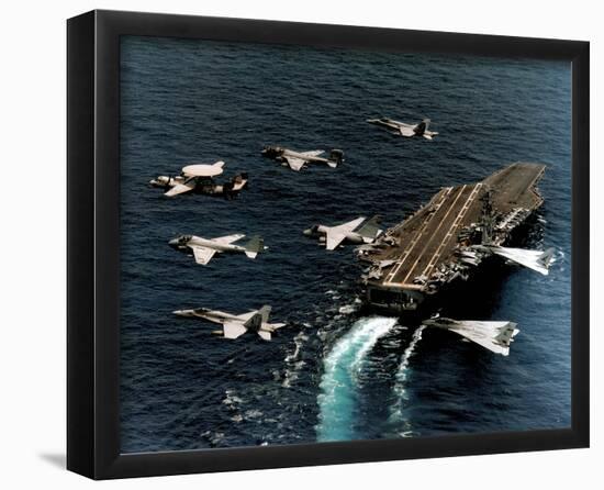 Fighter Jets Flying by USS George Washington ART PRINT Poster-null-Framed Poster