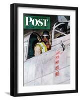 "Fighter Pilot," Saturday Evening Post Cover, May 22, 1943-Mead Schaeffer-Framed Giclee Print