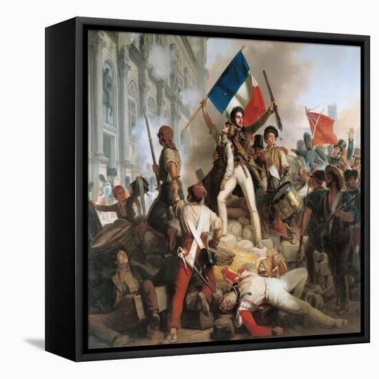 Fighting at the Hotel De Ville, 28th July 1830, 1833-Jean Victor Schnetz-Framed Stretched Canvas