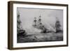 Fighting Between British and American Third-Rate Sailing Ships with 74 Guns-null-Framed Giclee Print