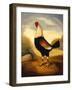 Fighting Cocks 1, Alexandra Churchill-Porter Design-Framed Giclee Print