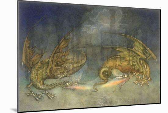 Fighting Dragons, 1979-Wayne Anderson-Mounted Giclee Print
