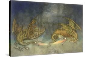 Fighting Dragons, 1979-Wayne Anderson-Stretched Canvas