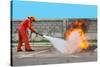 Fighting Fire during Training-Yutthaphong-Stretched Canvas