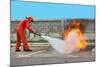 Fighting Fire during Training-Yutthaphong-Mounted Photographic Print