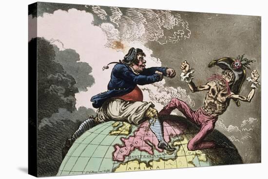 Fighting for the Dunghill, or Jack Tar Settl'Ing Buonaparte, Published by Hannah Humphrey in 1798-James Gillray-Stretched Canvas